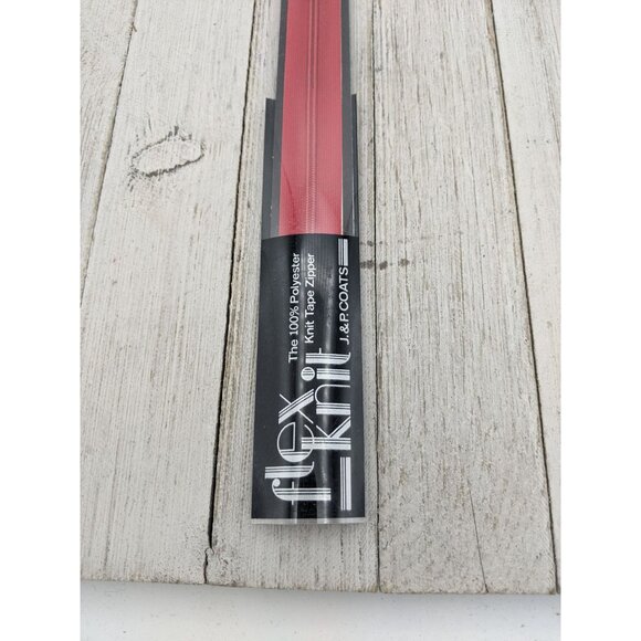 Vintage J&P Coats Flex Knit All Purpose Zipper 18" Red 128 - Picture 3 of 4